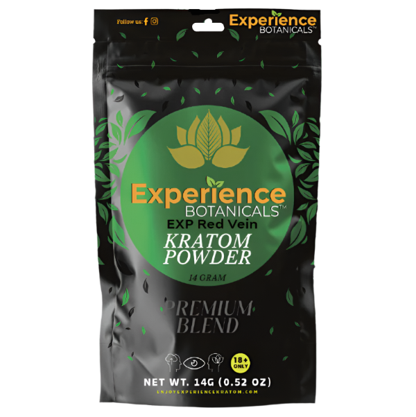 Red Vein kratom powder 14g sample bag at NuWave Botanicals