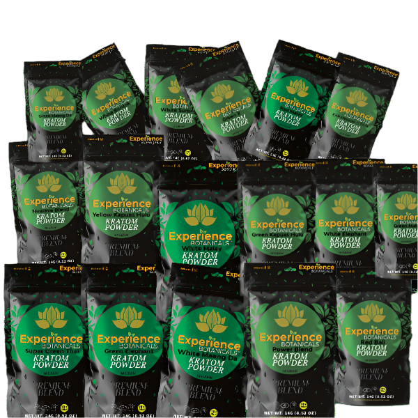 Experience kratom 14g powder sample bags at NuWave Botanicals