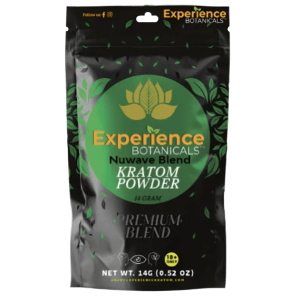 Experience NuWave Blend kratom powder 14g sample bag at NuWave Botanicals