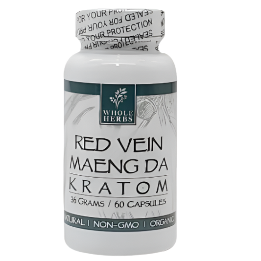 Whole Herbs Red Vein Maeng Da Kratom Capsules