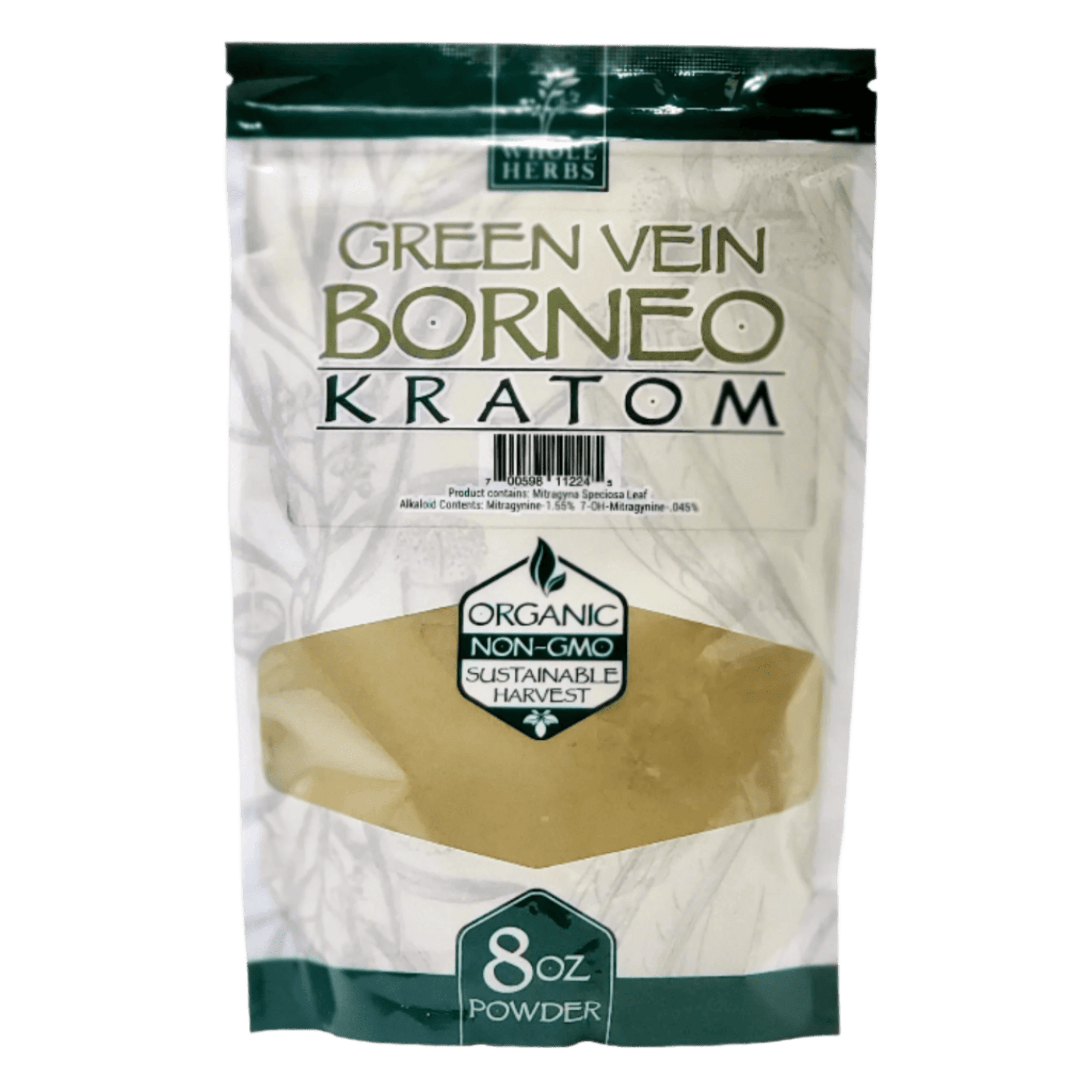 Whole Herbs Green Vein Borneo Kratom Powder