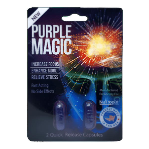 Purple Magic Capsules Social Lubricant Happiness Mental Clarity 2ct Pack