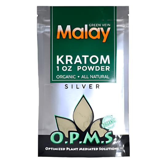 OPMS Malay green Vein kratom silver 1oz powder min