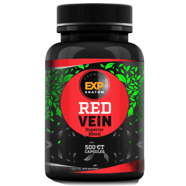 500 count Red Vein kratom capsules at NuWave Botanicals