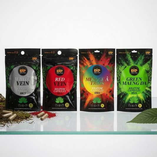 EXP kratom capsule samples at NuWave Botanicals