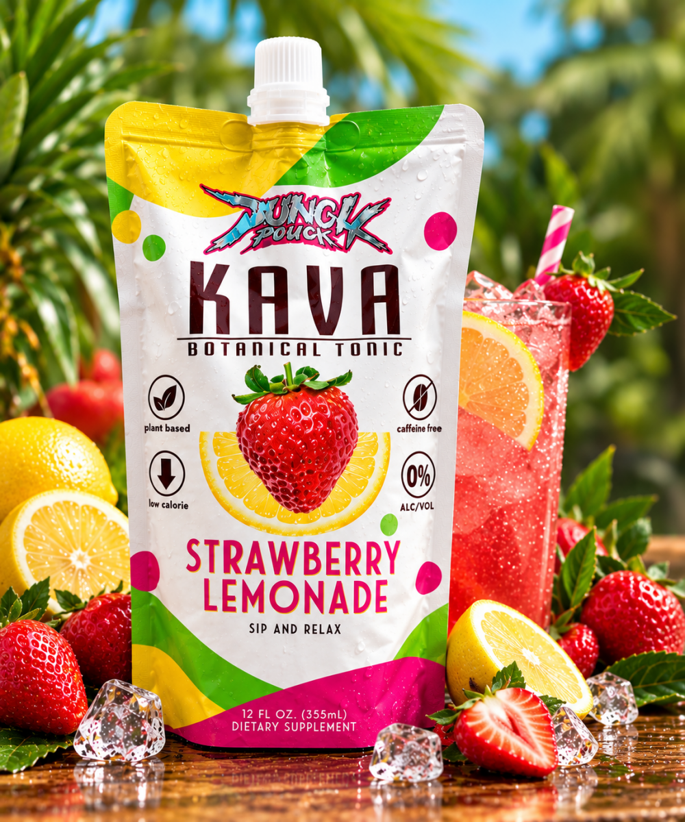 Strawberry Lemonade Kava Botanical Tonic – 12 oz