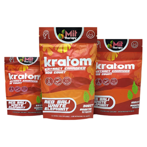 Mit Therapy Red Bali + White Elephant Enhanced Kratom Capsules
