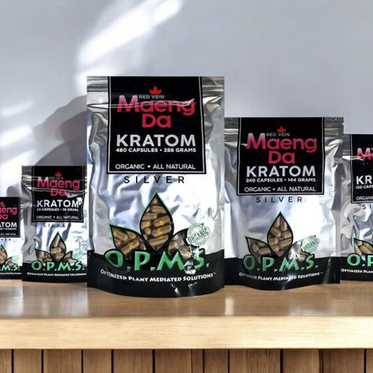 OPMS Silver Red Maeng Da Kratom Capsules