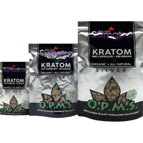 OPMS Silver Red Vein Sumatra Kratom Capsules