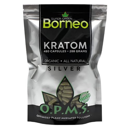 OPMS Silver Super Green Borneo Kratom Capsules