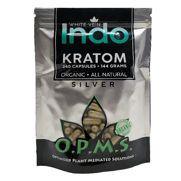 OPMS Silver White Vein Indo Kratom Capsules