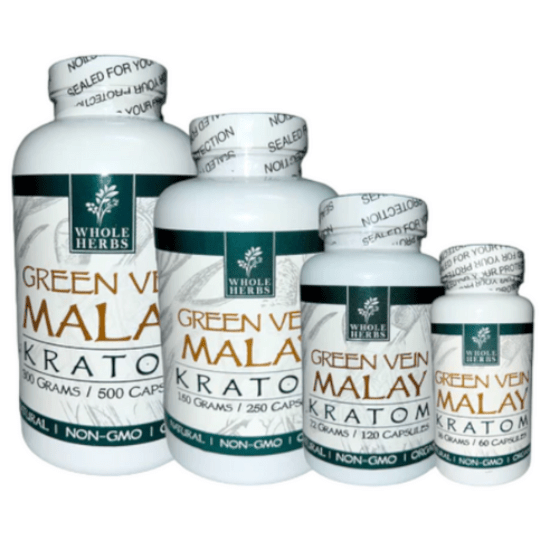 Whole Herbs Green Vein Malay Kratom Capsules