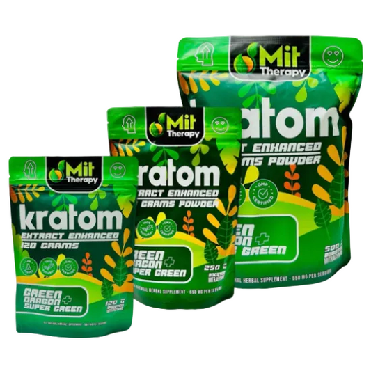 Mit Therapy Green Dragon + Super Green Enhanced Kratom Powder