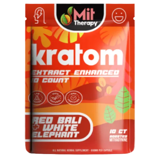 Mit Therapy Red Bali + White Elephant Enhanced Kratom Capsules