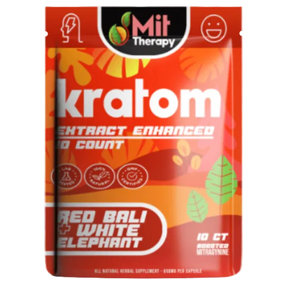 Mit Therapy Red Bali + White Elephant Enhanced Kratom Capsules
