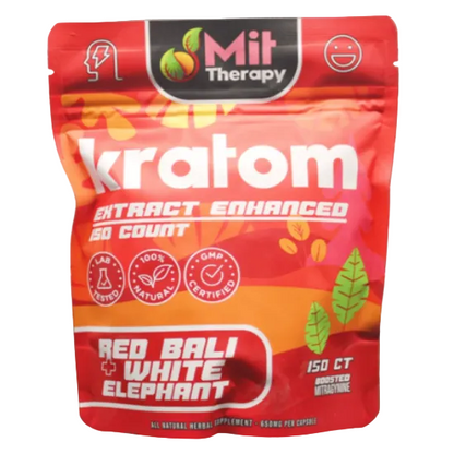 Mit Therapy Red Bali + White Elephant Enhanced Kratom Capsules