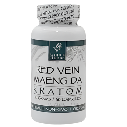 Whole Herbs Red Vein Maeng Da Kratom Capsules