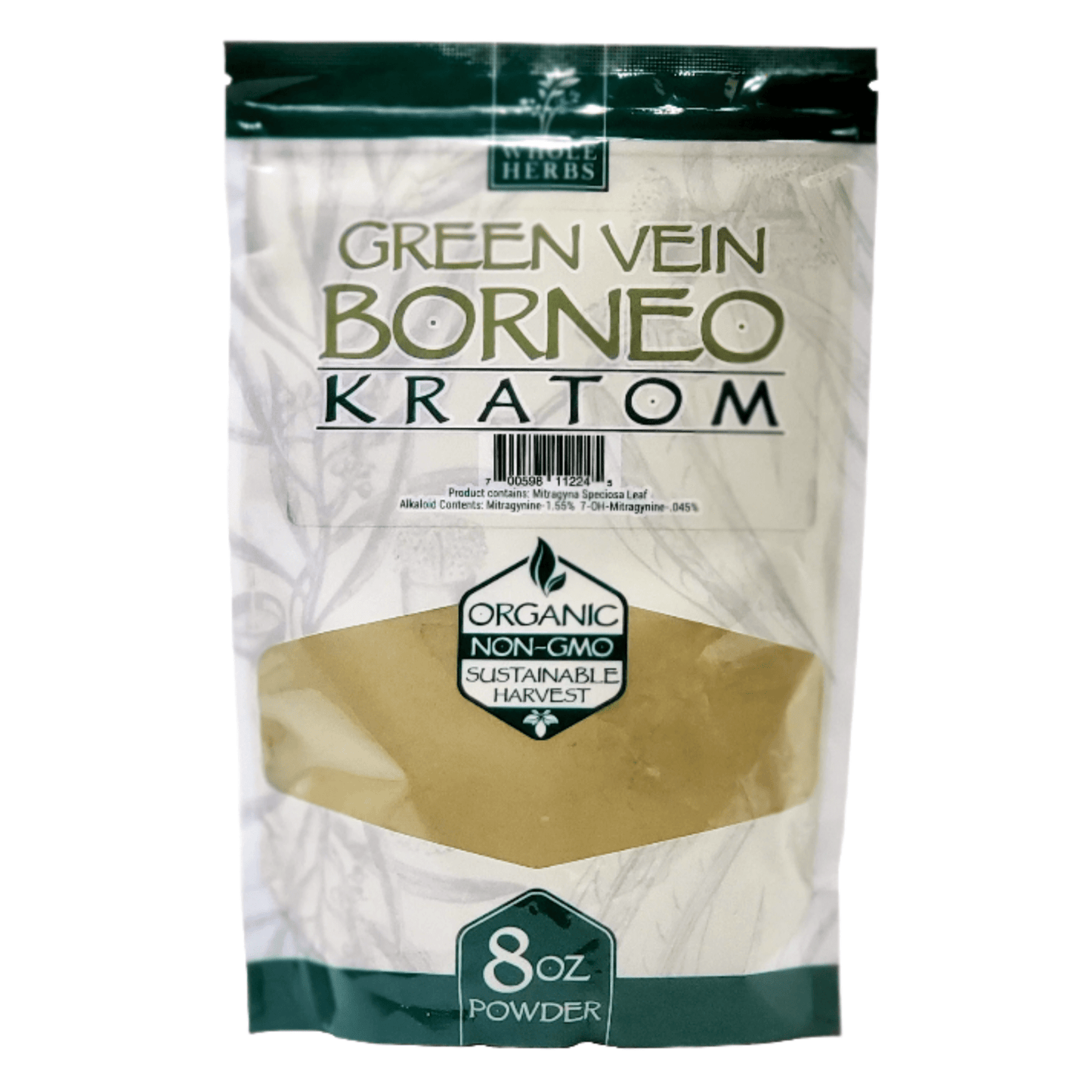 Whole Herbs Green Vein Borneo Kratom Powder