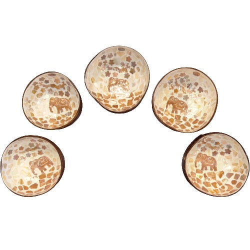 Elephant Coconut Shell Kava Bowl Authentic Handcrafted Tropical Serving Shell 5 inch