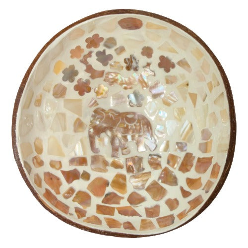 Elephant Coconut Shell Kava Bowl Authentic Handcrafted Tropical Serving Shell 5 inch