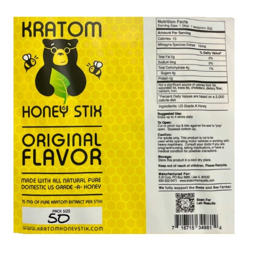 Kratom Honey Stix Original 25 mg per stix