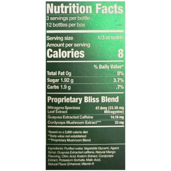 K Shot Bliss Kratom Energy Shot – Cordyceps Performance + Guayusa Caffeine
