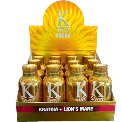 K-Shot Focus Energy Drink Shot – Kratom Extract, Nootropic Blend & Mushroom Energy