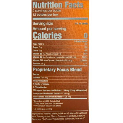 K-Shot Focus Energy Drink Shot – Kratom Extract, Nootropic Blend & Mushroom Energy