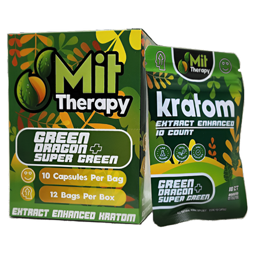 Mit Therapy Green Dragon + Super Green Enhanced Kratom Capsules