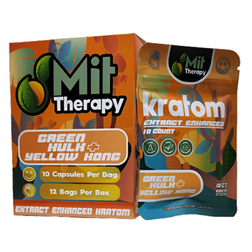 Mit Therapy Green Hulk + Yellow Kong Enhanced Kratom Capsules