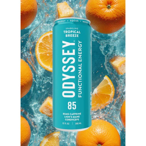 Odyssey Functional Energy 85mg | Mushroom Energy Drink for Focus, Clarity & Mood