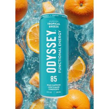 Odyssey Functional Energy 85mg | Mushroom Energy Drink for Focus, Clarity & Mood