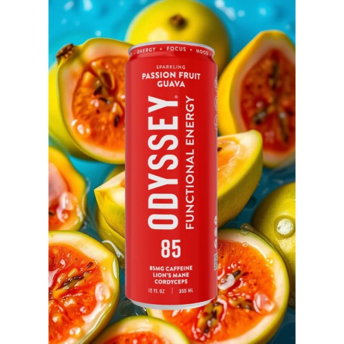 Odyssey Functional Energy 85mg | Mushroom Energy Drink for Focus, Clarity & Mood