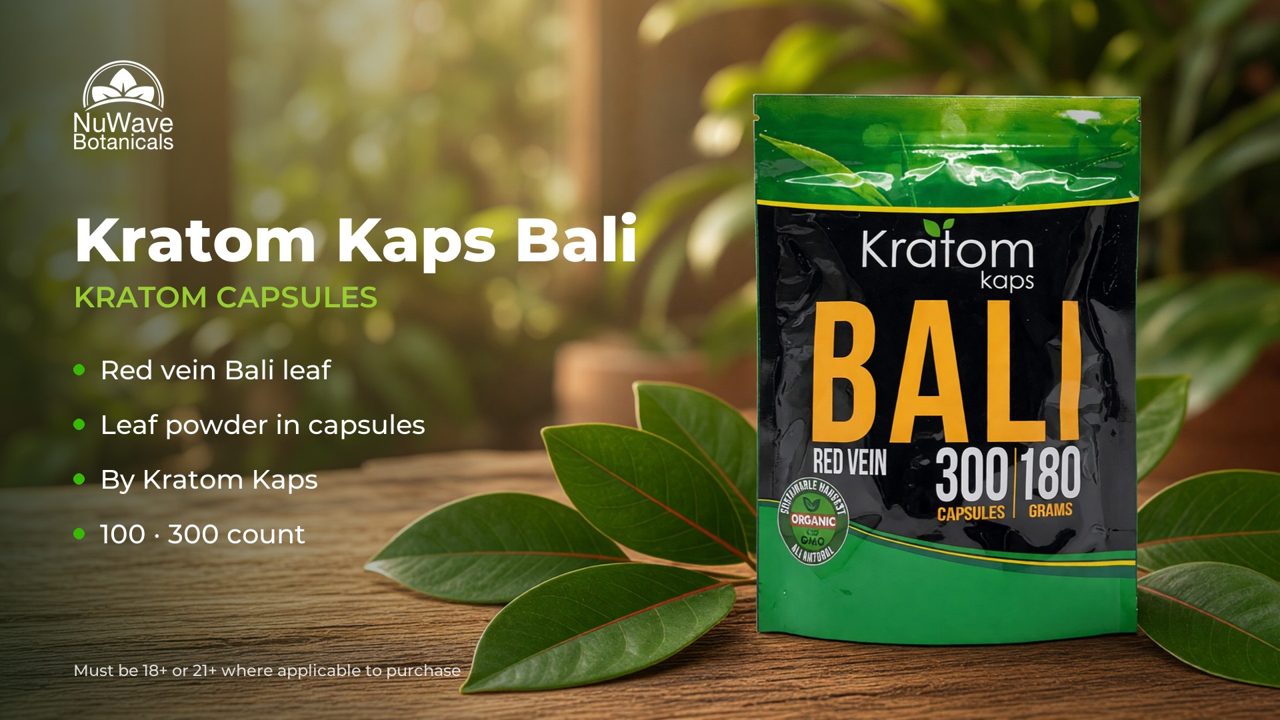 Kratom Kaps Red Vein Bali Kratom Capsules product video, NuWave Botanicals