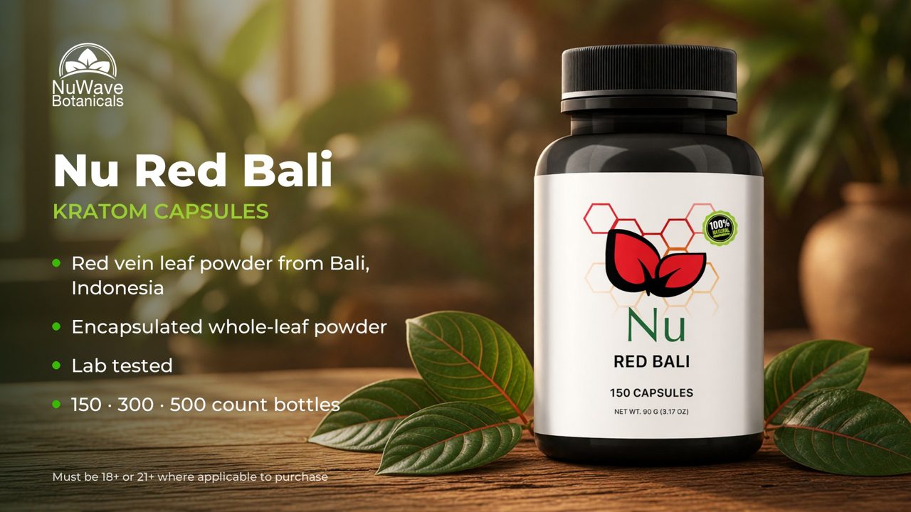 Nu Red Bali Kratom Capsules product video, NuWave Botanicals