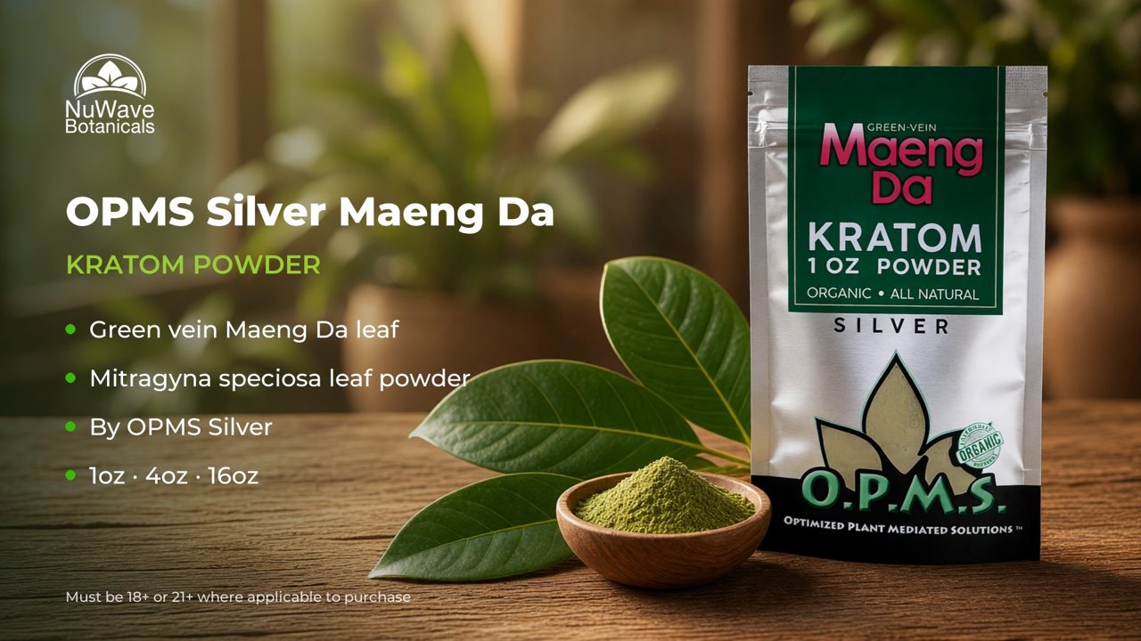 OPMS Silver Green Maeng Da Kratom Powder product video, NuWave Botanicals