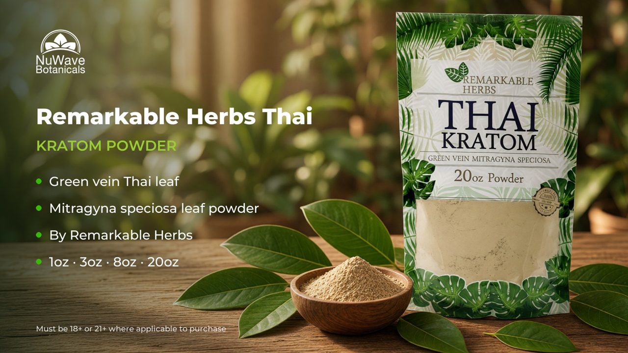 Remarkable Herbs Thai Kratom Powder product video, NuWave Botanicals