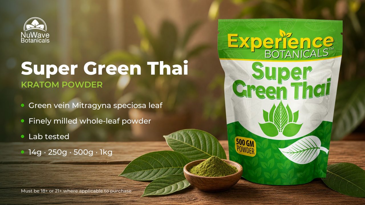Super Green Thai Kratom Powder product video, NuWave Botanicals