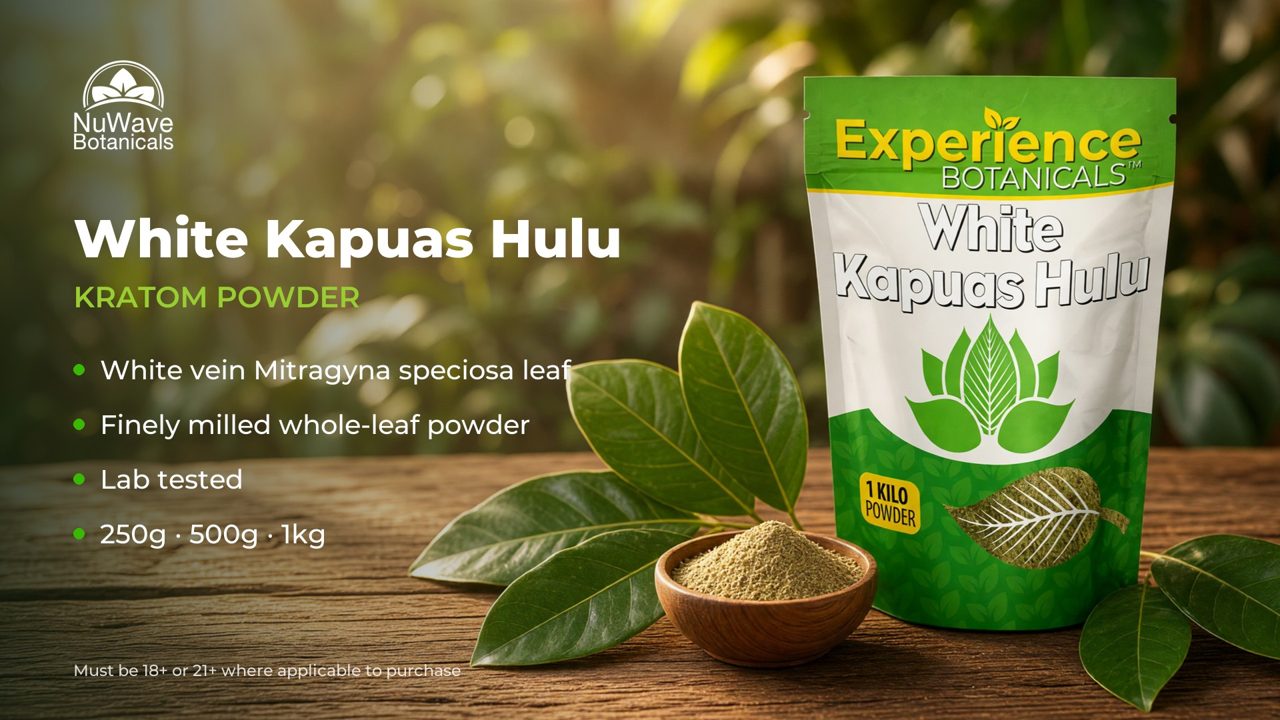 Experience White Kapuas Hulu Kratom Powder product video, NuWave Botanicals