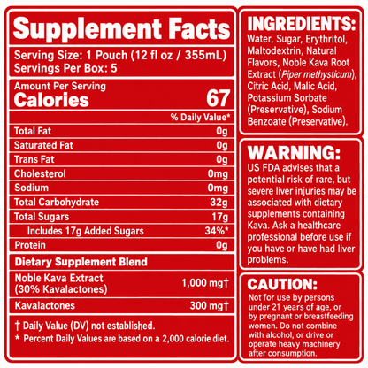 Strawberry Lemonade Kava Botanical Tonic – 12 oz
