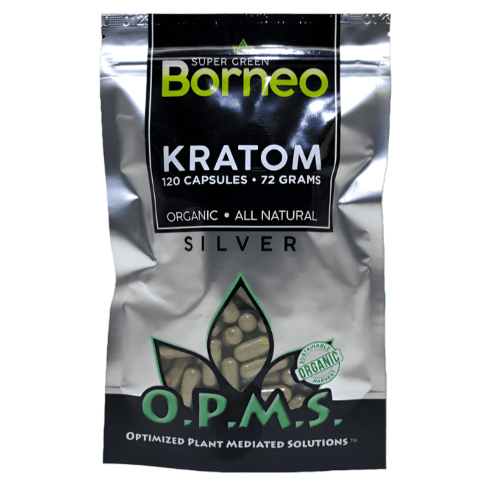 Copy of OPMS Borneo super green kratom silver 120 ct min