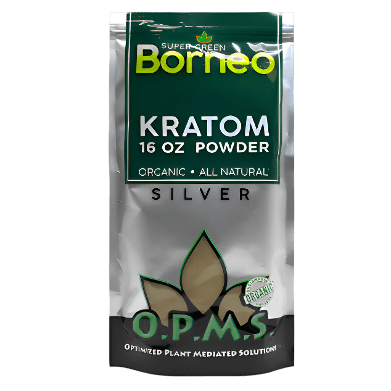 Copy of OPMS Borneo super green kratom silver 16oz powder min