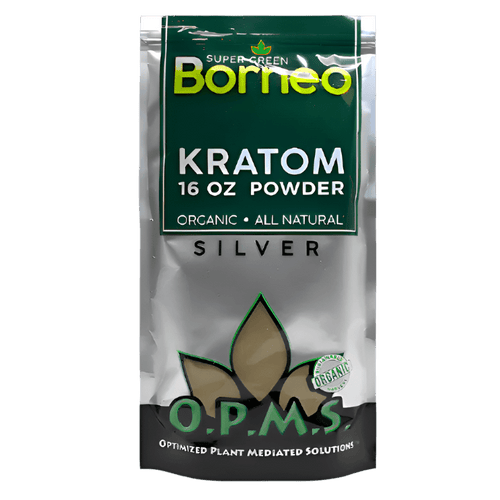 Copy of OPMS Borneo super green kratom silver 16oz powder min