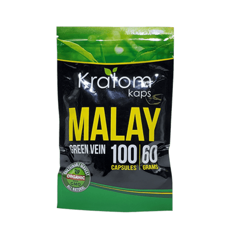 KRATOM KAPS Malay green V 100CT 60gm min