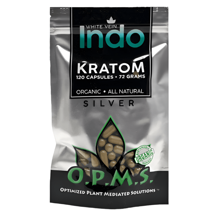 OPMS Indo white Vein kratom silver 120 ct min