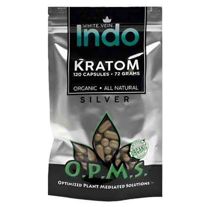 OPMS Indo white Vein kratom silver 120 ct min