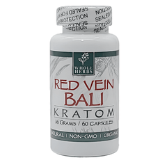 Whole Herbs Red Vein Bali Kratom Capsules